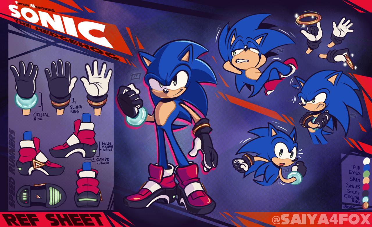 Sonic character reference sheet by Ben Pacheco